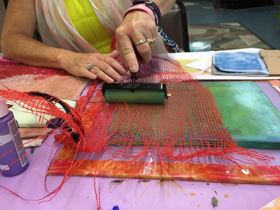 close up of hand workman on art project