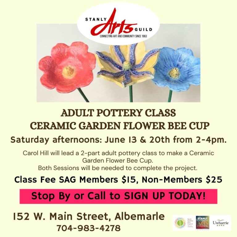 Adult Pottery Class Ceramic Garden Flower Bee Cup
